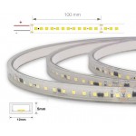 Tira LED 230V monocolor 12W/mt 90L/mt. SMD 2835 IP65 12x4mm corte cada 100mm, Venta por metros, desde 6,00€/m